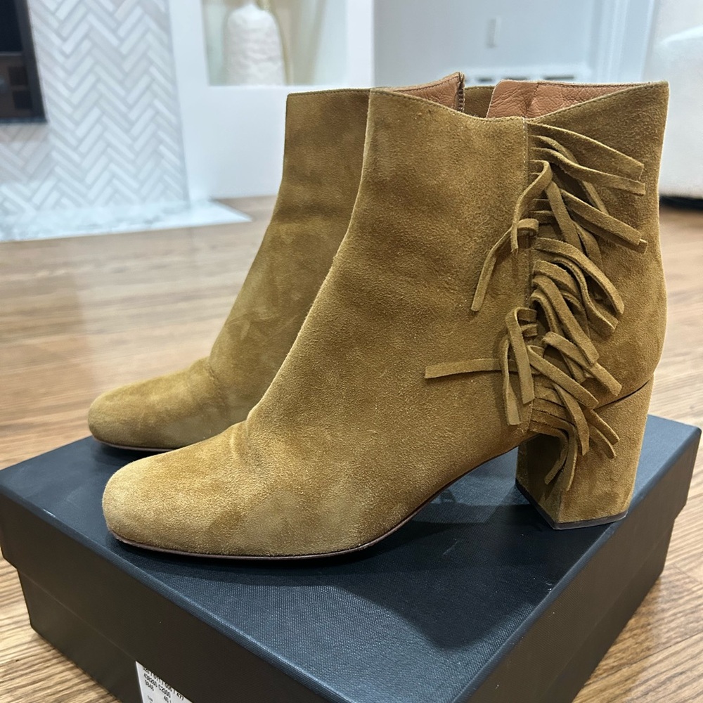 Saint Laurent Kid Scamosciato Tan Boots